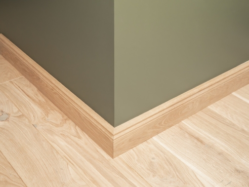 Plinthes Chêne A/B 20x90 non traité 1,5-2,5m Profil Hamburger Altdeutsch Altberliner